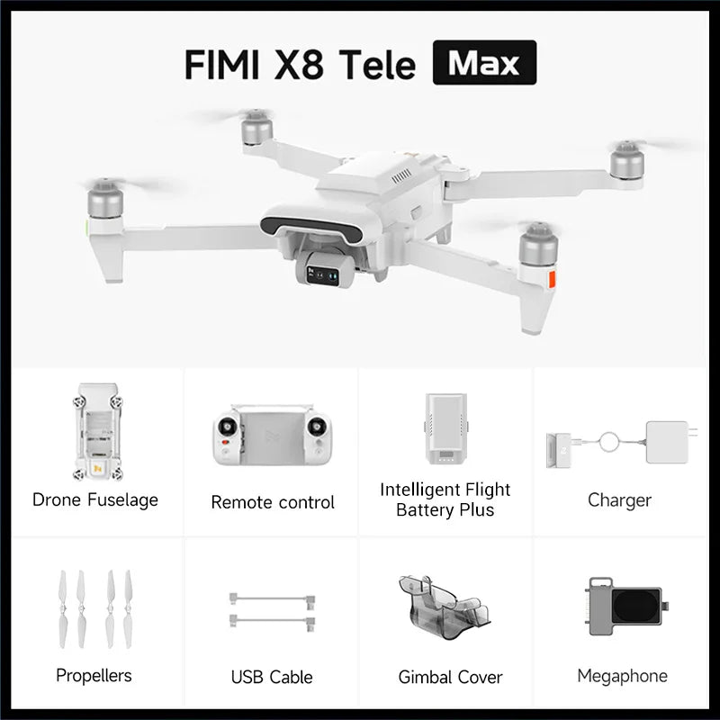 FIMI X8 TELE MAX Drone 4K Professional HDR 48MP 3-Axis Gimbal Camera Drone Professional GPS 20KM RC Quadcopter 2025 New Arrivals