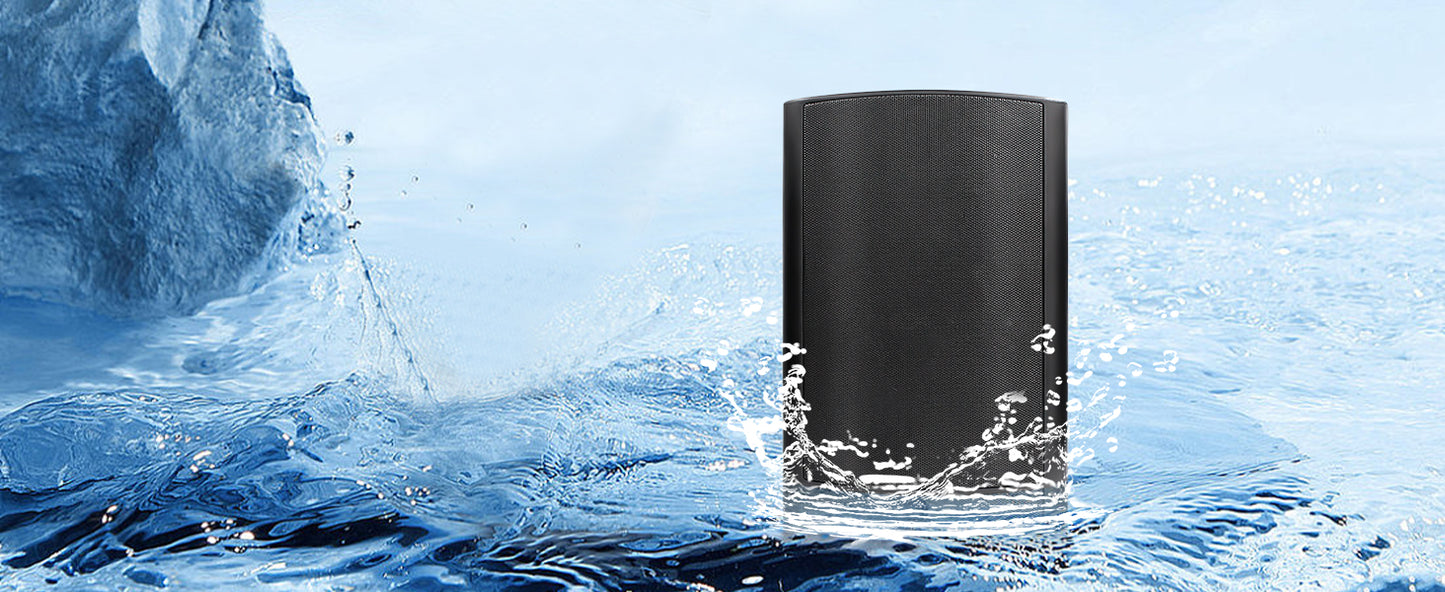 Herdio 800W 6.5'' Outdoor Speakers Bluetooth Waterproof Wired With Superior Amplifier Wall Mounted Sound System Enhanced Bass