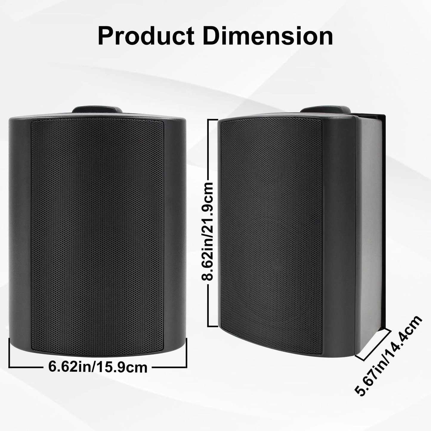 Herdio 2PCS 4'' 200W Passive Wired Outdoor Speakers With Powerful Bass Expansive Stereo Sound Coverage All-Weather Durability