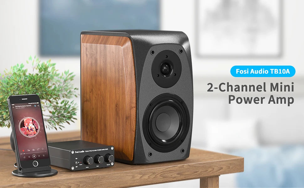 Fosi Audio TPA3116D2 Stereo Amplifier Receiver 2 Channel Mini HiFi Power Amplifier Audio For Home Speakers Bass Treble