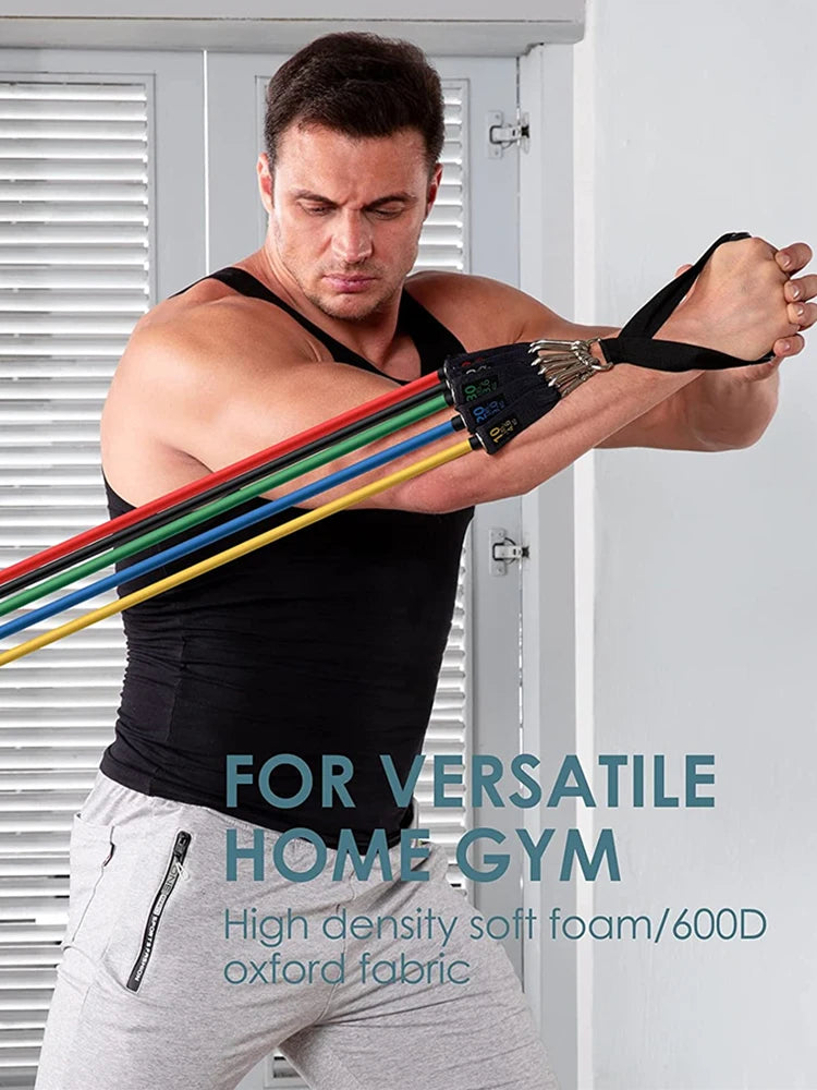 300lb Fitness Booty Resistance Elastic Band Workout for Training Home Exercise Sport Gym Dumbbell Harness Set Expander Equipment
