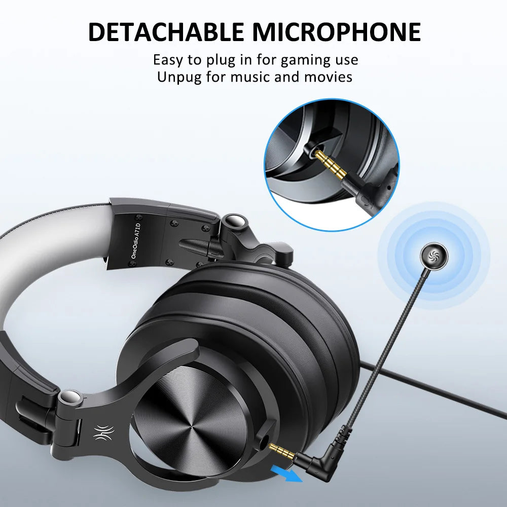 Oneodio A71D Wired Gaming Headset Gamer Over Ear Hi-Res Audio Headphones With Detachable Microphone For PC Computer PS4 PS5 Xbox