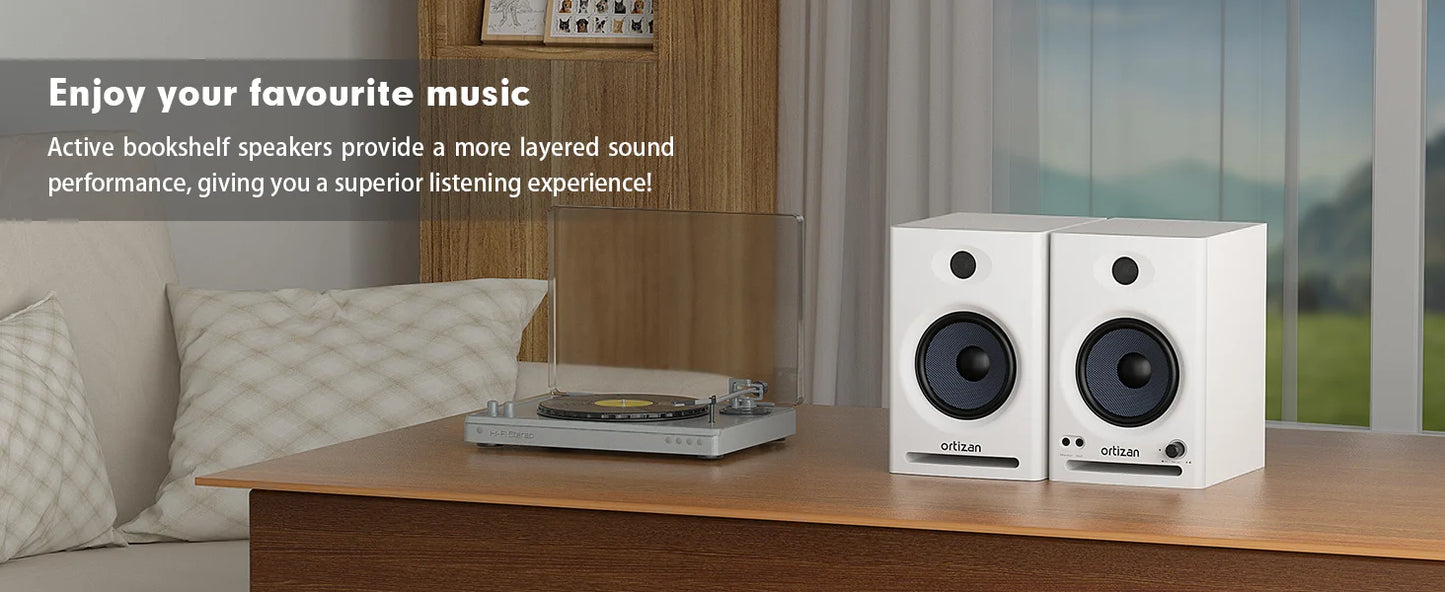 Ortizan C7 Dual-Mode 2.0 Studio Monitors, Active Monitor Speakers for Near Field Music Production, Bluetooth Computer Speakers