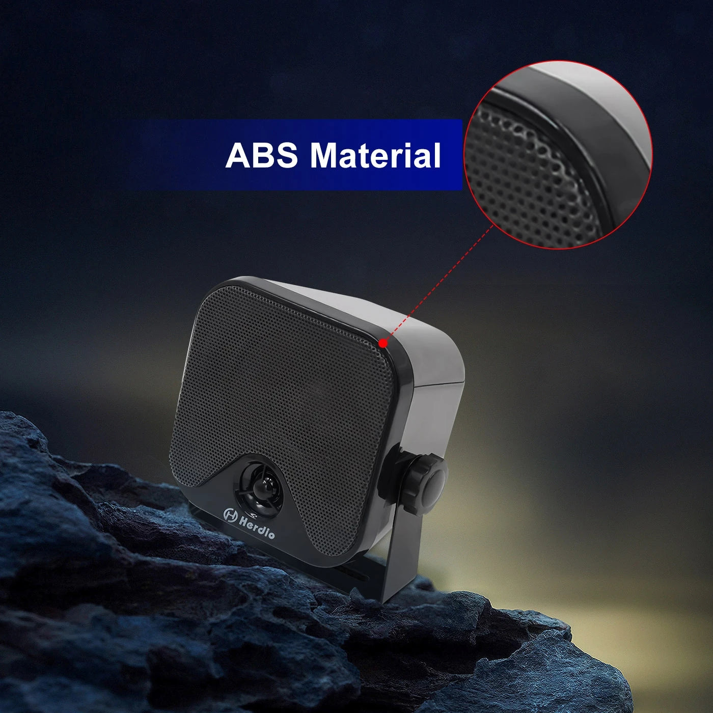 Herdio 2PCS 4‘' 100W Heavy Duty Boat Marine Box Outdoor Speakers Surface Mounted For Skid Steer ATV UTV RZR Golf Cart Tractor