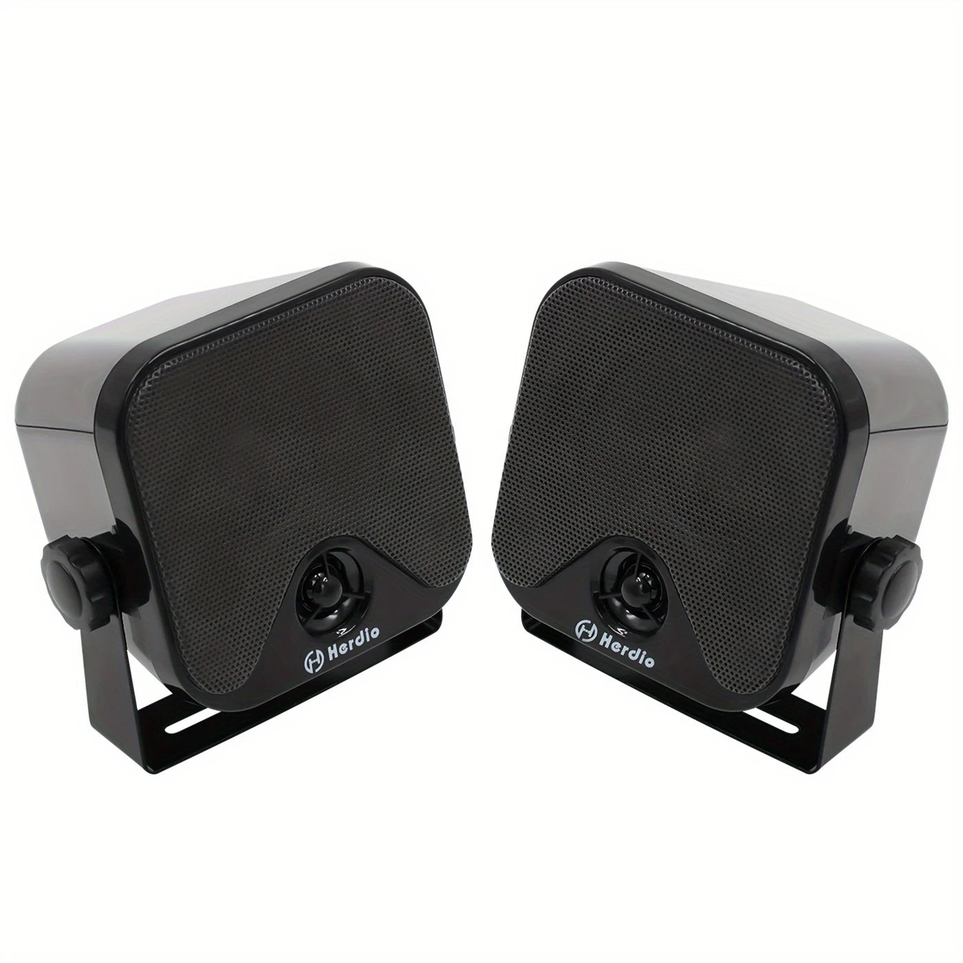 Herdio 2PCS 4‘' 100W Heavy Duty Boat Marine Box Outdoor Speakers Surface Mounted For Skid Steer ATV UTV RZR Golf Cart Tractor