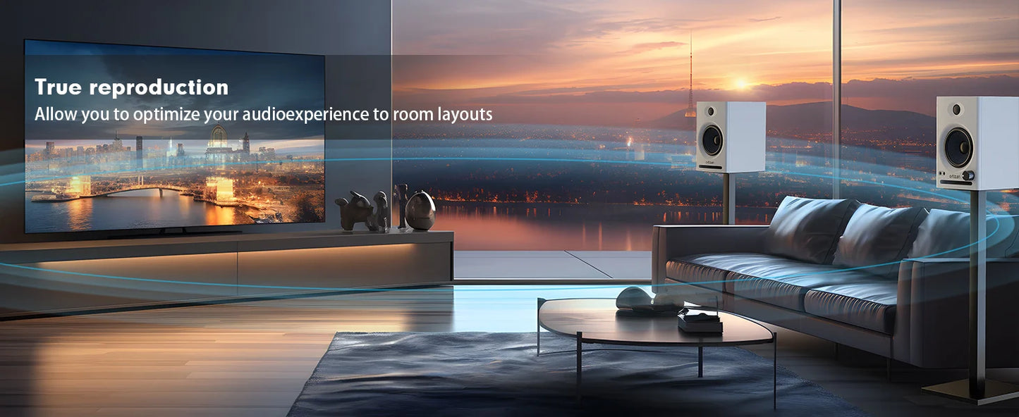 Ortizan C7 Dual-Mode 2.0 Studio Monitors, Active Monitor Speakers for Near Field Music Production, Bluetooth Computer Speakers