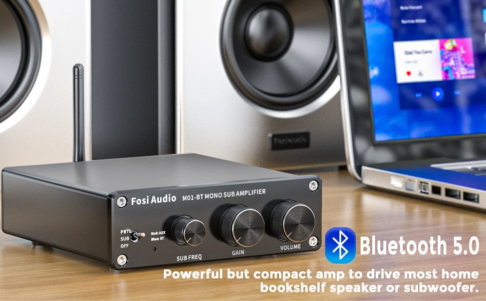 Fosi Audio 300W M01-BT Bluetooth Amplifier One Channel Mono Amp For Home Speakers