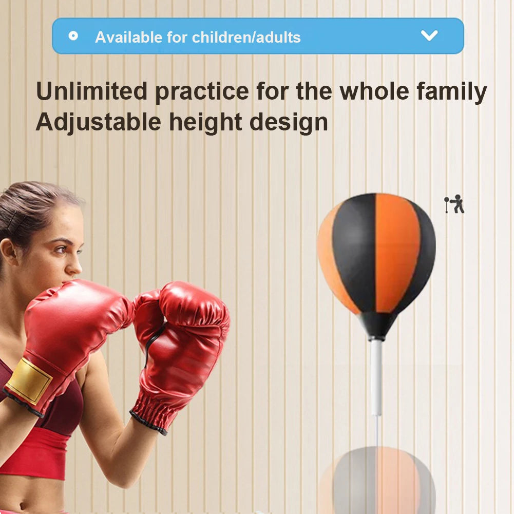 Punching Bag with Stand Boxing Bag Height Adjustable Punching Reflex Ball Set for Training Boxing Stress Relief & Fitness