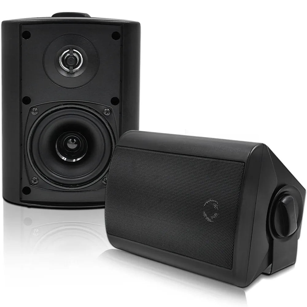 Herdio 2PCS 4'' 200W Wall Mount Outdoor Passive Speakers Waterproof Powerful Bass Expansive Stereo Sound Coverage For Patio Pool