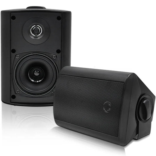 Herdio 2PCS 4'' 200W Wall Mount Outdoor Passive Speakers Waterproof Powerful Bass Expansive Stereo Sound Coverage For Patio Pool
