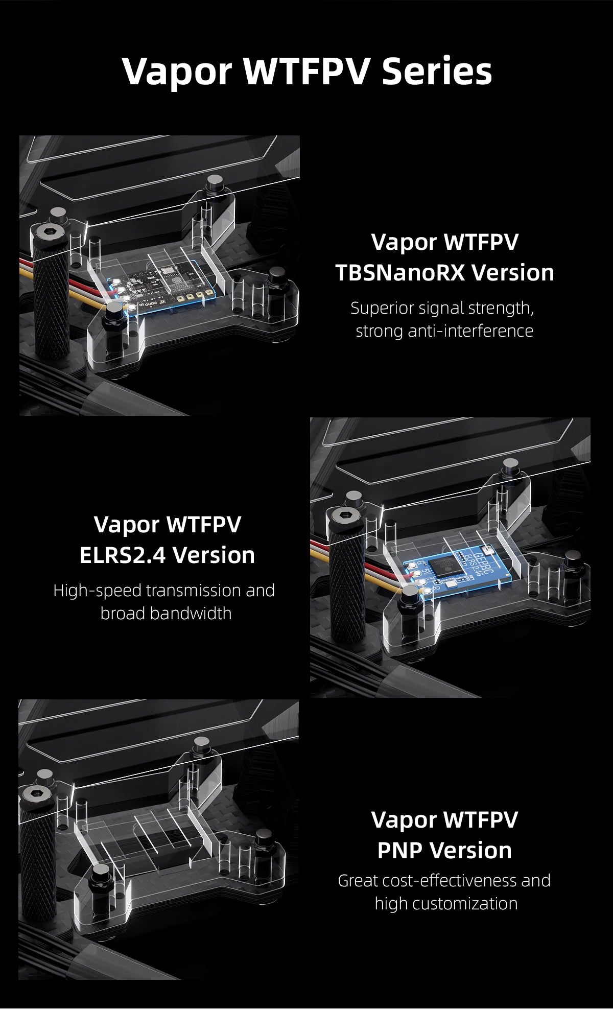 GEPRC Vapor-D5 X5 WTFPV FPV TAKER BLS 60A 4in1 ESC F722 V2 FC Freestyle 2207E 1960KV RC Quadcopter Freestyle Drone