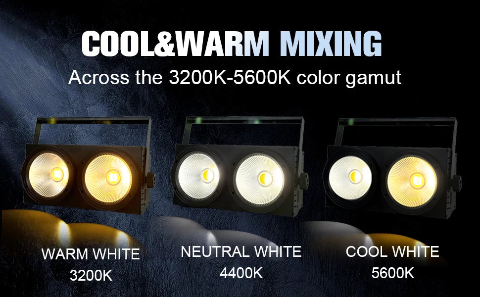 POLET 2 Eyes LED COB Blinder Light Cold White/Warm White 2in1 Control Optional Individually 2x100W Audience Stage Light Dmx512