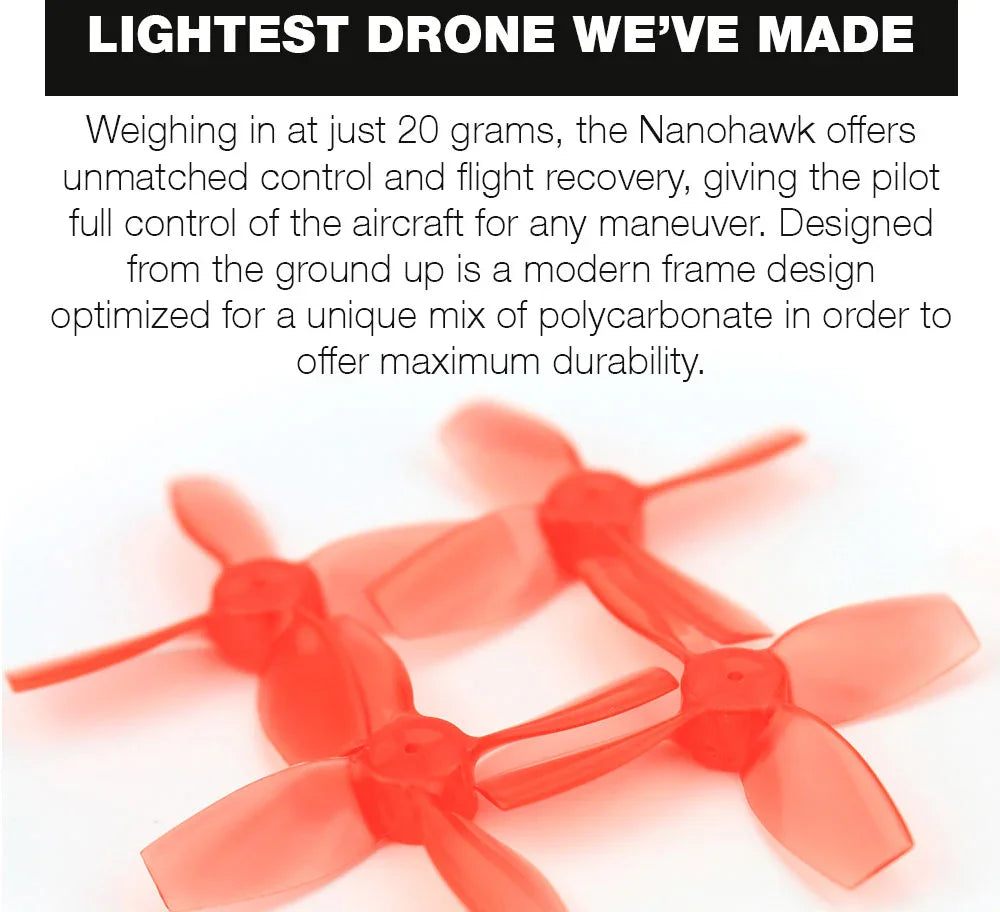 EMAX USA Official Nanohawk 65mm 1S Whoop FPV Racing Drone BNF FrSky D8 Runcam Nano3 Camera 25mw VTX 5A Blheli_S ES Tinyhawk