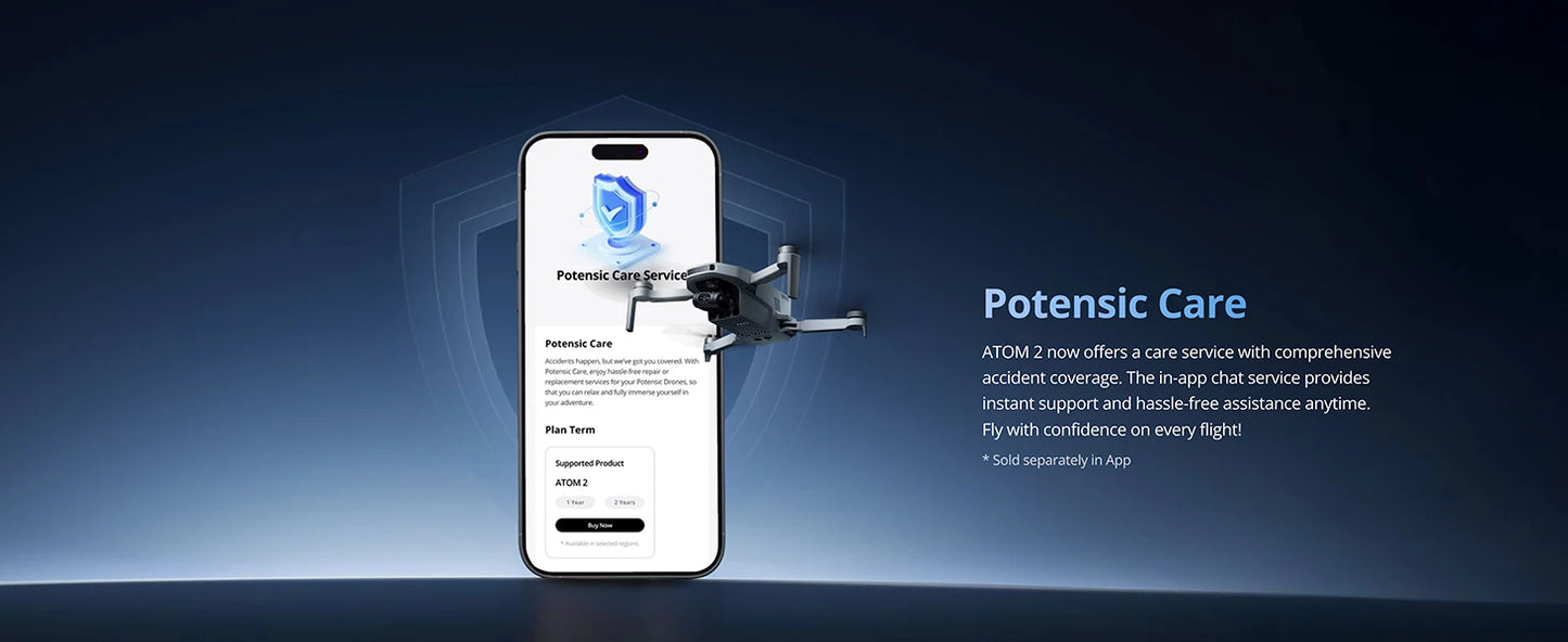 Potensic C0 ATOM 2 Drone with PTD 1 Remote Control 4K Video, 8K Photo Camera 10KM 2.7K Vertical Shoot, AI Night Shoting AI Track