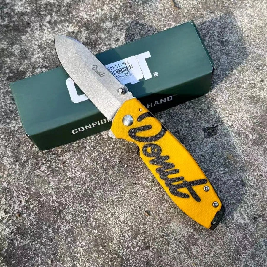 DONUT X SQUID Folding Knife D2 Steel G10 Handle Outdoor Camping Survival EDC Pocket Knife Utility Cutting Knife Men's Gift