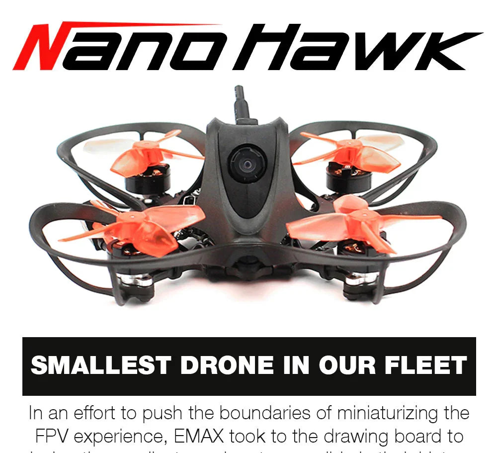 EMAX USA Official Nanohawk 65mm 1S Whoop FPV Racing Drone BNF FrSky D8 Runcam Nano3 Camera 25mw VTX 5A Blheli_S ES Tinyhawk