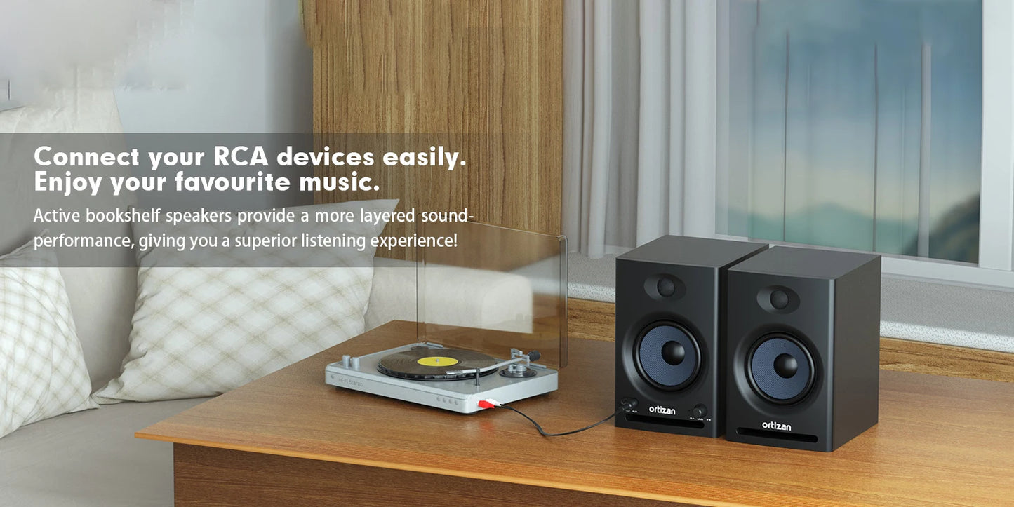 Ortizan C7 Dual-Mode 2.0 Studio Monitors, Active Monitor Speakers for Near Field Music Production, Bluetooth 5.3 Wireless