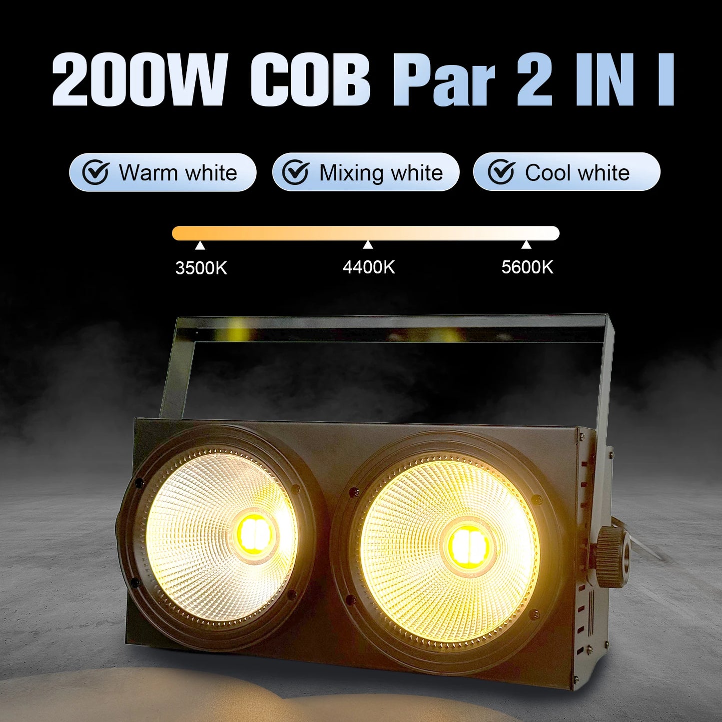 POLET 2 Eyes LED COB Blinder Light Cold White/Warm White 2in1 Control Optional Individually 2x100W Audience Stage Light Dmx512