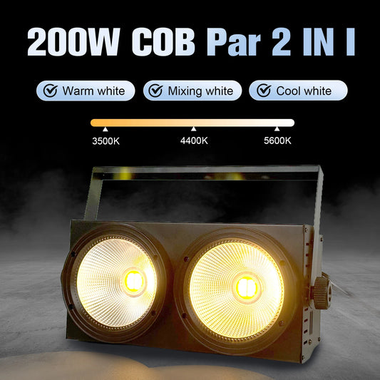 POLET 2 Eyes LED COB Blinder Light Cold White/Warm White 2in1 Control Optional Individually 2x100W Audience Stage Light Dmx512