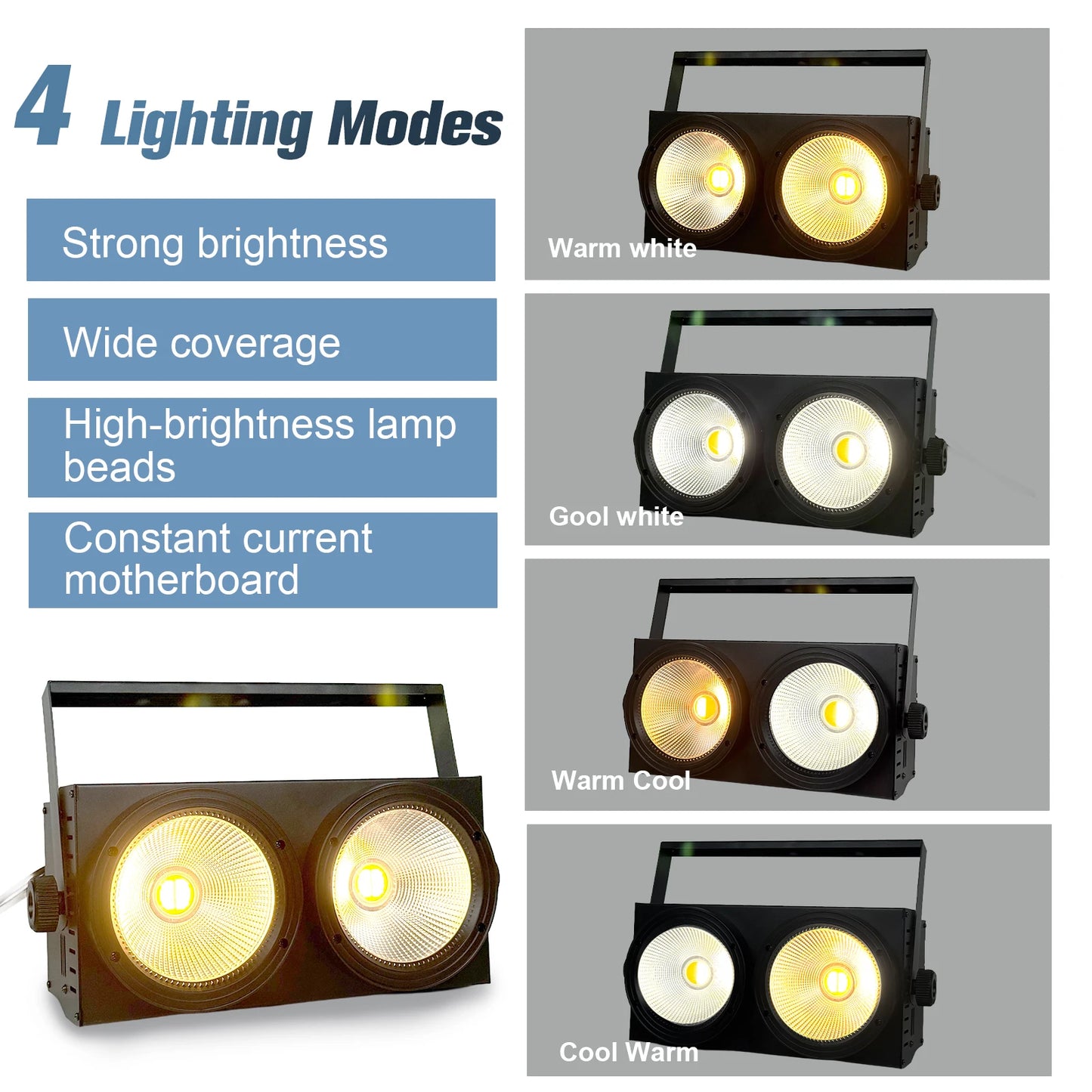 POLET 2 Eyes LED COB Blinder Light Cold White/Warm White 2in1 Control Optional Individually 2x100W Audience Stage Light Dmx512