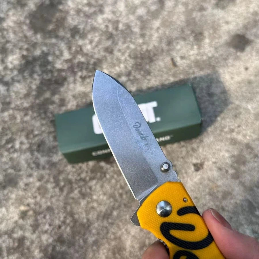DONUT X SQUID Folding Knife D2 Steel G10 Handle Outdoor Camping Survival EDC Pocket Knife Utility Cutting Knife Men's Gift
