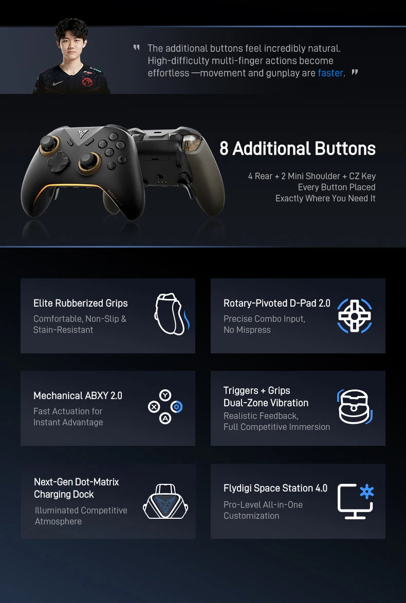 Flydigi Vader 5 Pro Wireless Gamepad FORCEFLEX Joysticks Top-Tier Ultra-Low Latency Gaming Controller For Switch/Android/iOS/PC