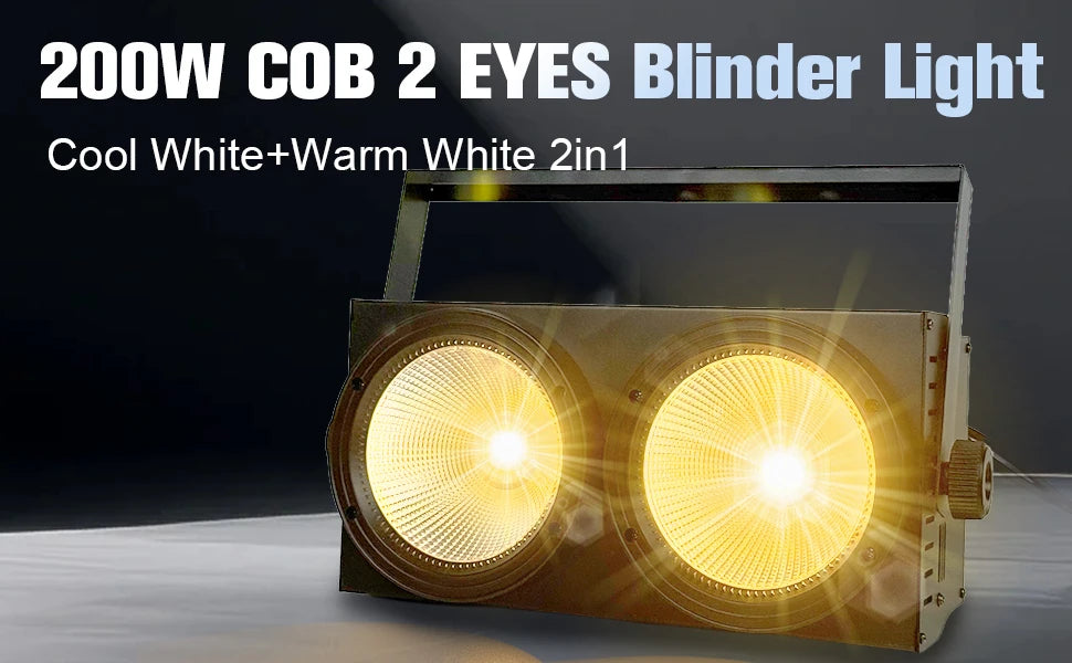 POLET 2 Eyes LED COB Blinder Light Cold White/Warm White 2in1 Control Optional Individually 2x100W Audience Stage Light Dmx512