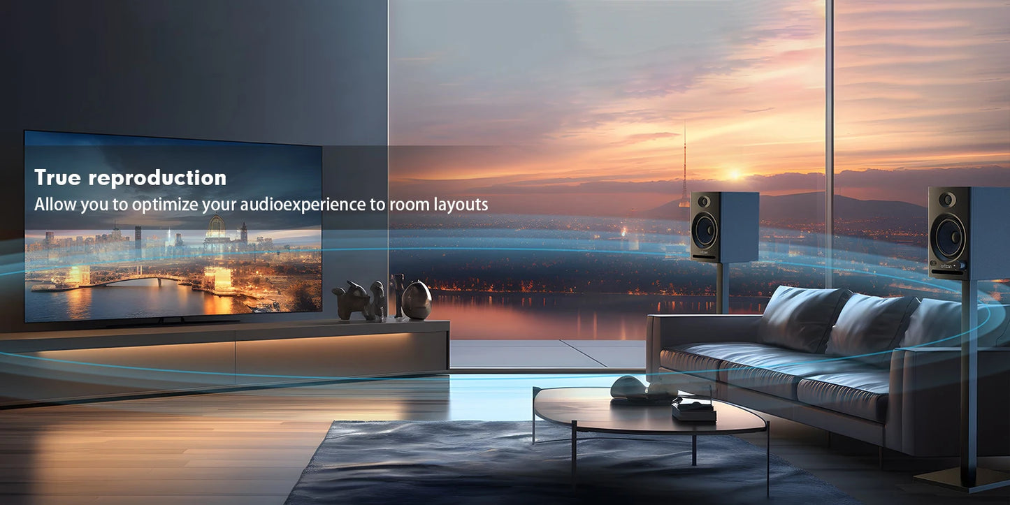 Ortizan C7 Dual-Mode 2.0 Studio Monitors, Active Monitor Speakers for Near Field Music Production, Bluetooth 5.3 Wireless