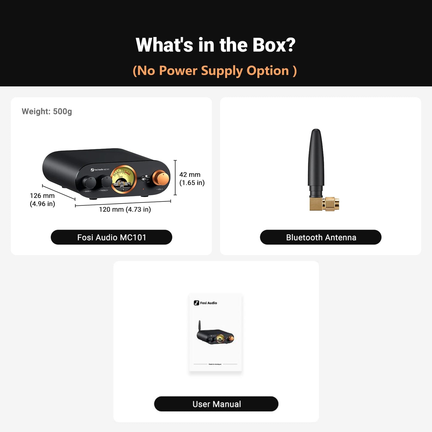 Fosi Audio MC101 Bluetooth Stereo Amplifier Home Audio Mini Amp with VU Meter 2 Channel HiFi Receiver for Passive Speaker