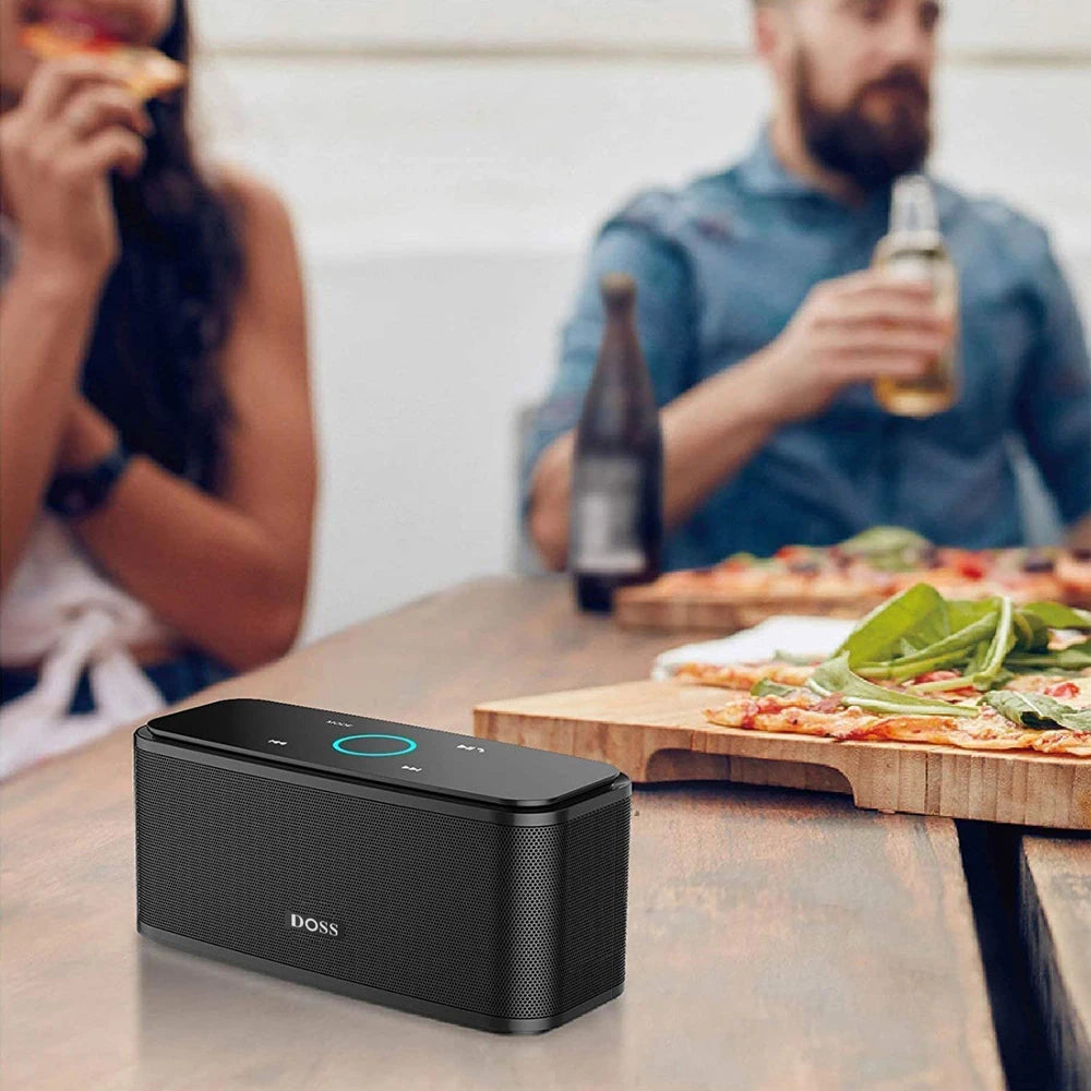 DOSS Wireless Bluetooth Speaker SoundBox BT 5.0 Touch Control Portable Music Sound Box 12W Stereo Sound IPX5 Waterproof Speakers
