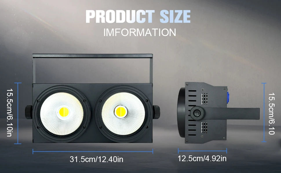 POLET 2 Eyes LED COB Blinder Light Cold White/Warm White 2in1 Control Optional Individually 2x100W Audience Stage Light Dmx512