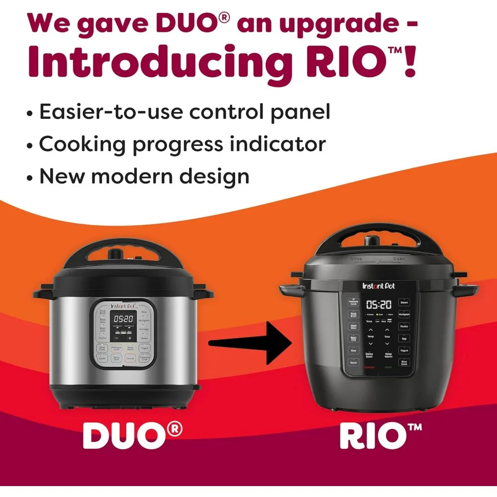 Instant Pot 4QT RIO Mini 7-in-1 Multi-Cooker Pressure Cooker Slow cook Sauté Steam Rice Maker, Yogurt, & Warmer, Black, 4 Quarts