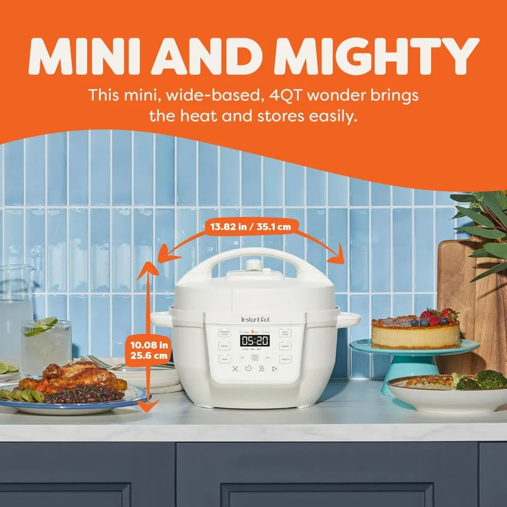 Instant Pot 4QT RIO Mini 7-in-1 Multi-Cooker Pressure Cooker Slow cook Sauté Steam Rice Maker, Yogurt, & Warmer, Black, 4 Quarts