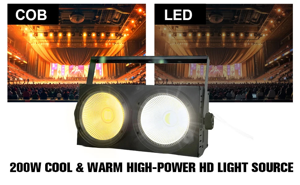 POLET 2 Eyes LED COB Blinder Light Cold White/Warm White 2in1 Control Optional Individually 2x100W Audience Stage Light Dmx512