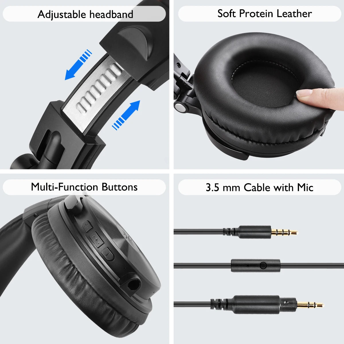Oneodio Wireless Headphones Bluetooth 5.2 Headset Over Ear Stereo Super Bass Earphones With Microphone For Phone PC Sport