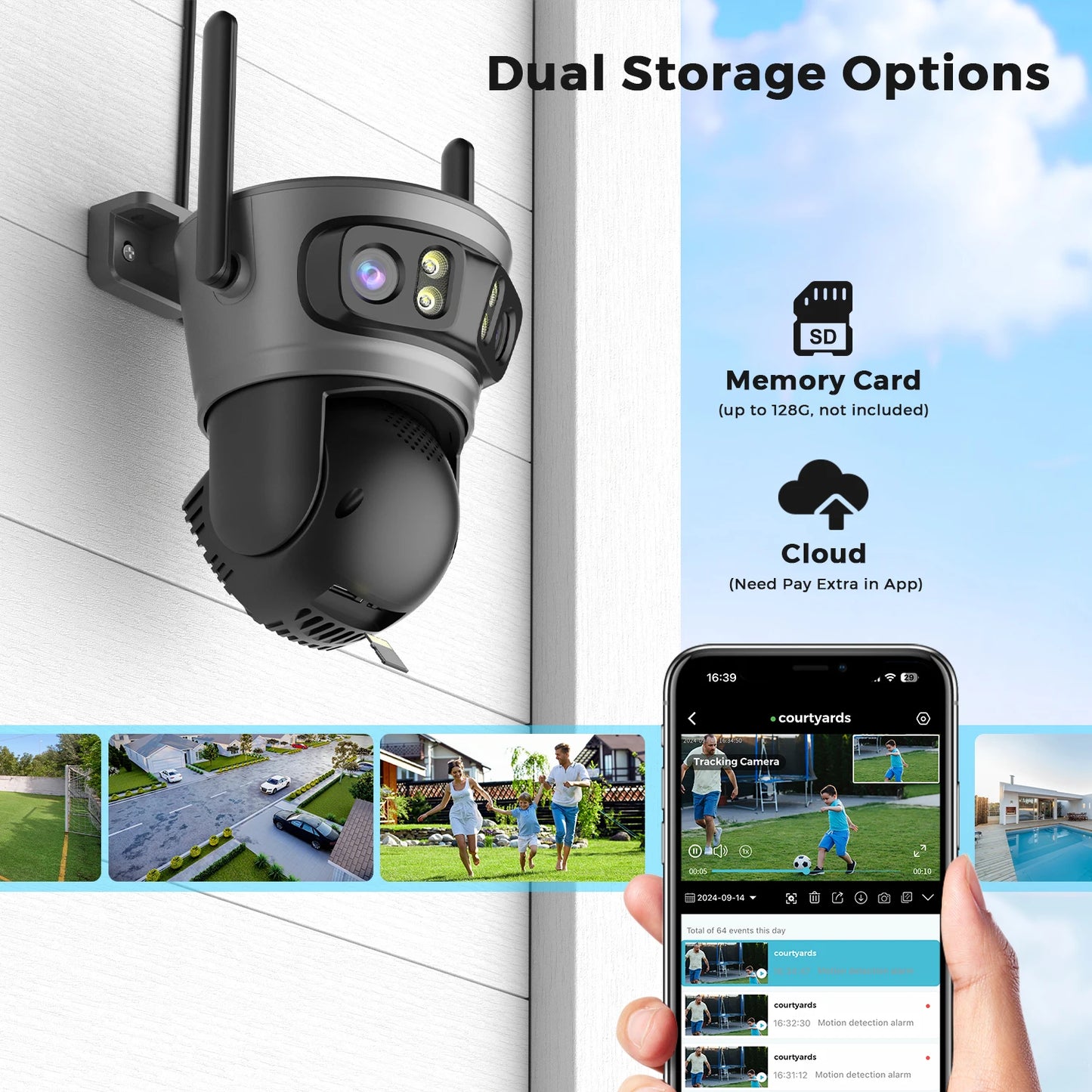 BESDER 15MP Wifi Camera Outdoor Auto Tracking Multi Screens 5X Digital Zoom PTZ Security Protection CCTV Surveillance O-Kam Pro