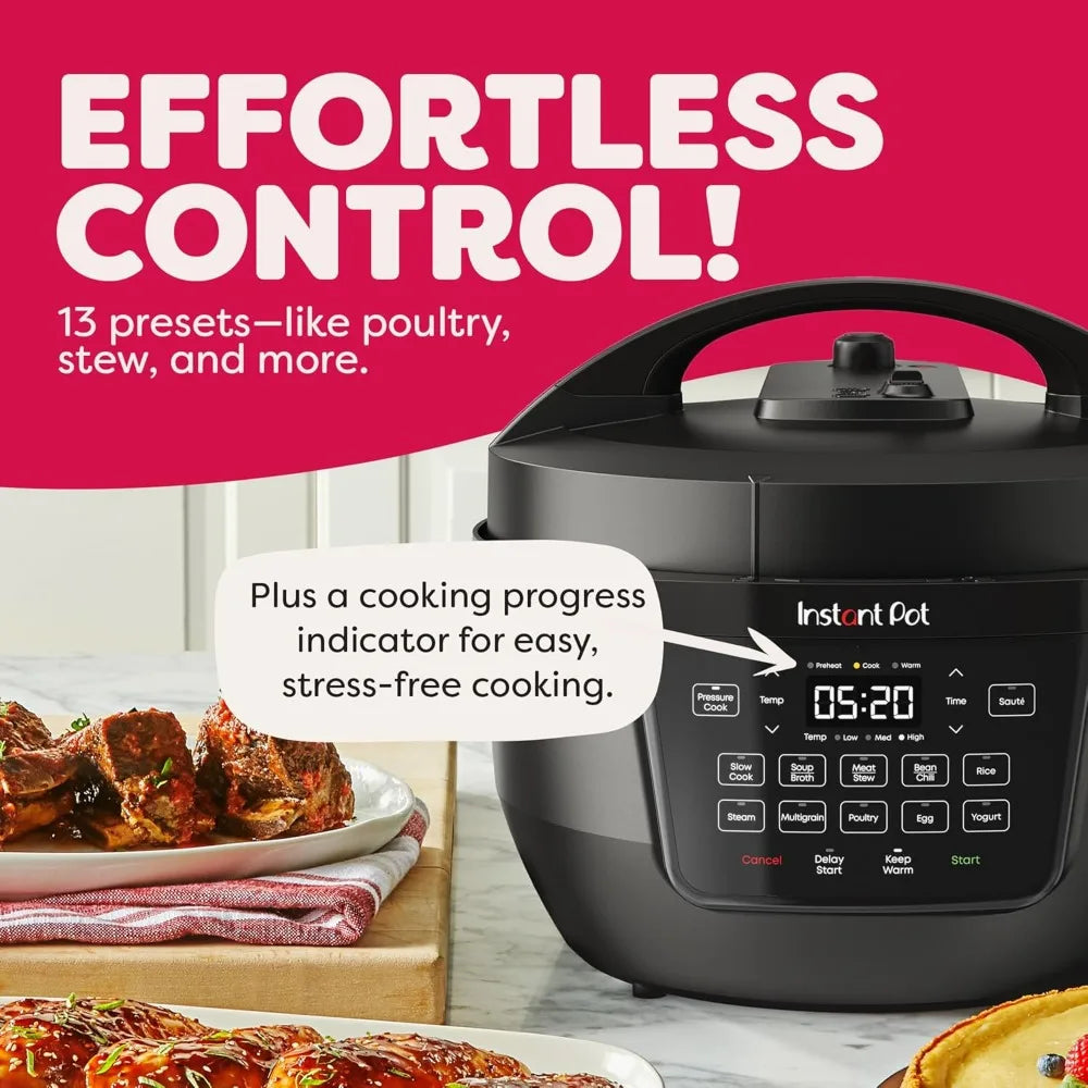 Instant Pot 4QT RIO Mini 7-in-1 Multi-Cooker Pressure Cooker Slow cook Sauté Steam Rice Maker, Yogurt, & Warmer, Black, 4 Quarts