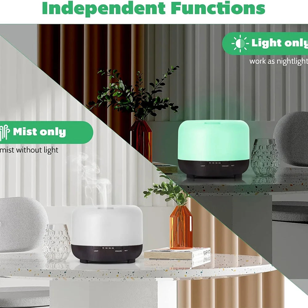 500ml Ultrasonic Essential Oil Diffuser with Remote Control for Large Rooms Quiet Aromatherapy Humidifier for Home Wellness