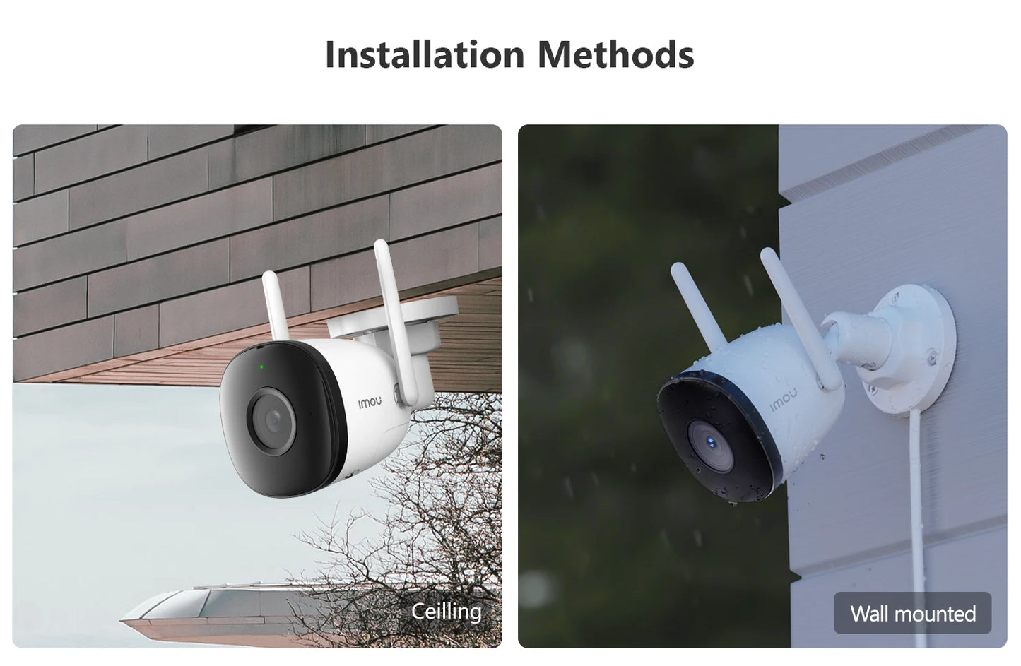 IMOU 5MP Bullet 2C Wi-Fi Camera Dual Antenna Outdoor Night Vision IP67 Weatherproof Audio Recording AI Human Detect IPC-K3CP-5MP