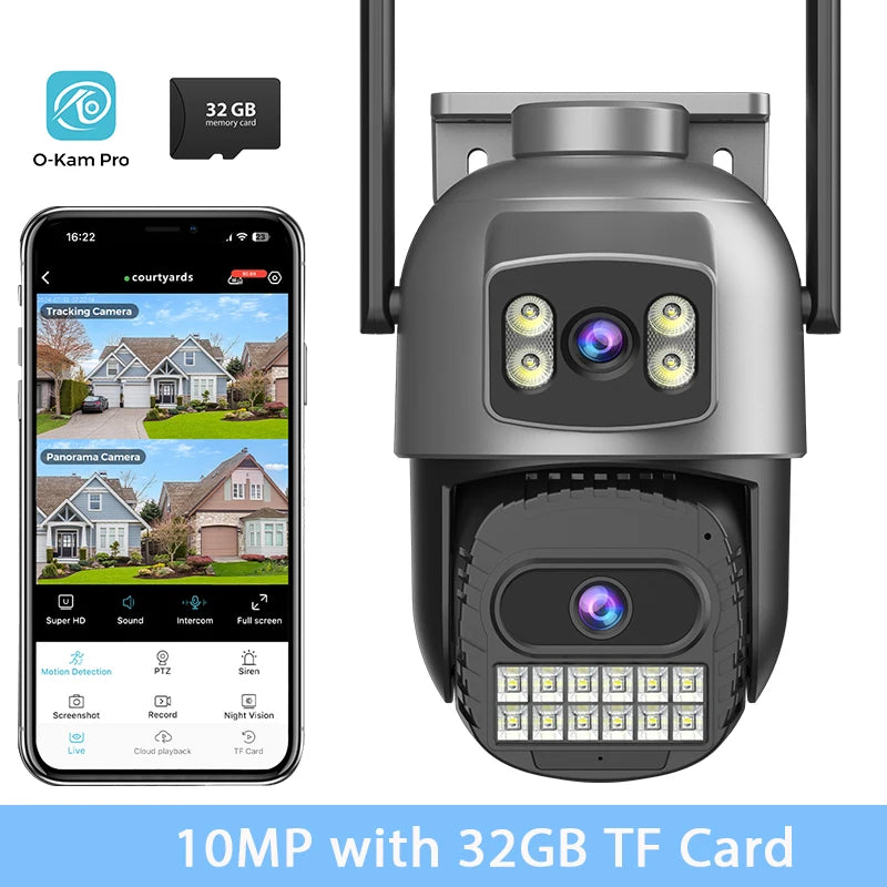 BESDER 15MP Wifi Camera Outdoor Auto Tracking Multi Screens 5X Digital Zoom PTZ Security Protection CCTV Surveillance O-Kam Pro