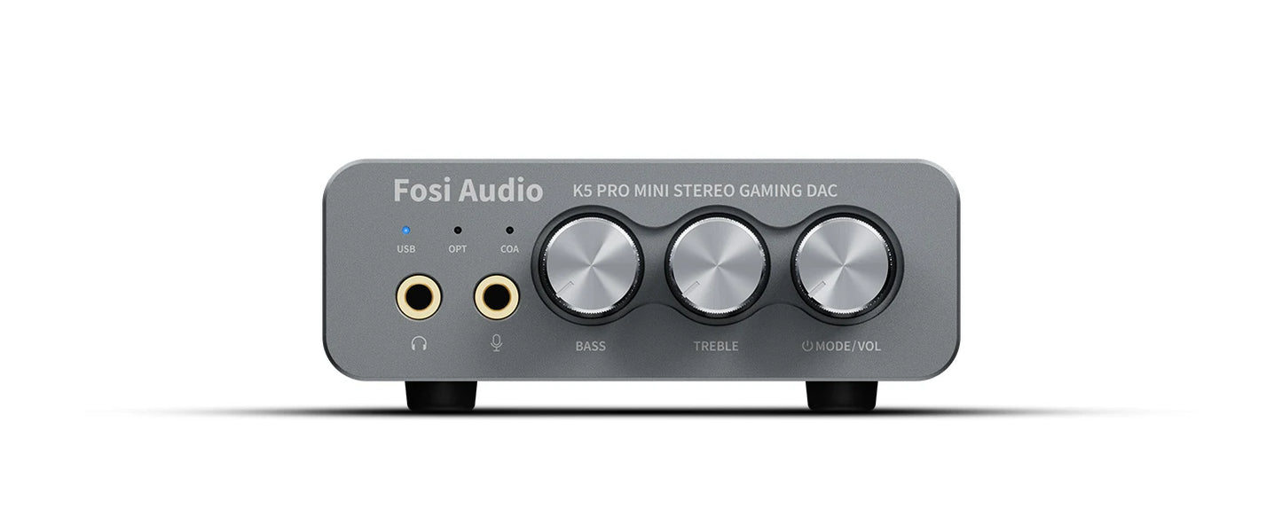 Fosi Audio K5 PRO Gaming USB DAC With Microphone Headphone Amplifier Desktop Mini Audio DAC Amp For PS5 PC