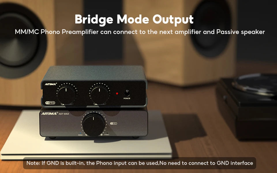 AIYIMA Audio T3 Pro Mini MM/MC Phono Preamplifier for Turntable Phonograph Vinyl Record Player Stereo Preamp Gain adjustment
