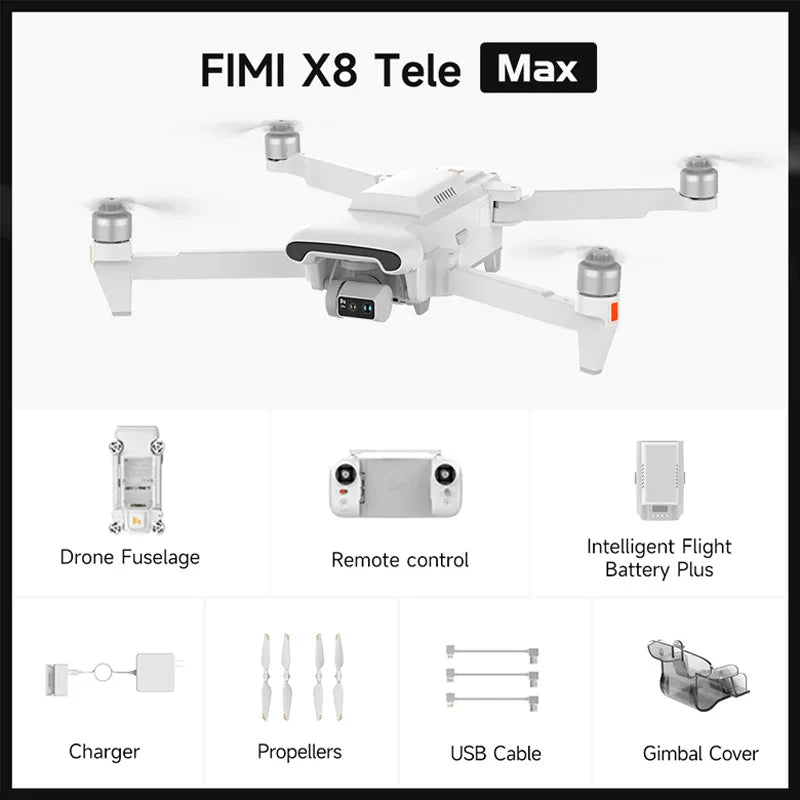 FIMI X8 TELE MAX Drone 4K Professional HDR 48MP 3-Axis Gimbal Camera Drone Professional GPS 20KM RC Quadcopter 2025 New Arrivals