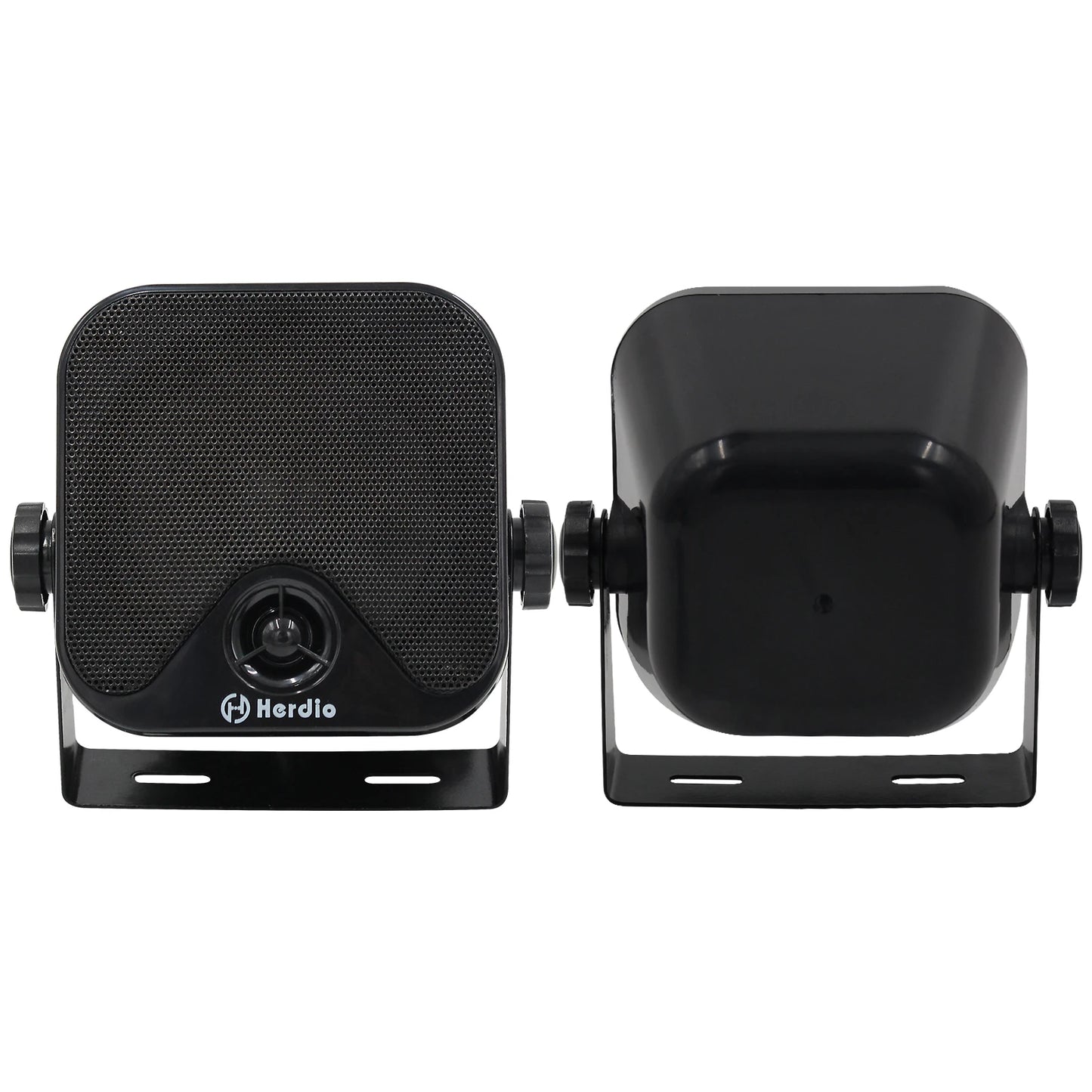 Herdio 2PCS 4‘' 100W Heavy Duty Boat Marine Box Outdoor Speakers Surface Mounted For Skid Steer ATV UTV RZR Golf Cart Tractor