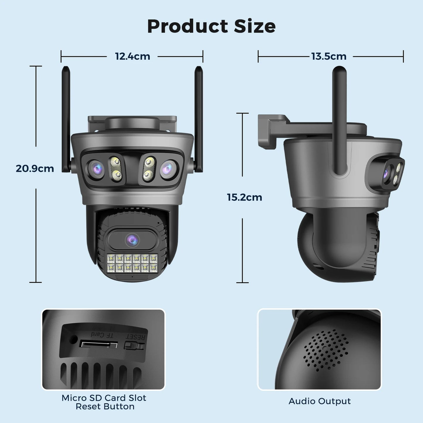 BESDER 15MP Wifi Camera Outdoor Auto Tracking Multi Screens 5X Digital Zoom PTZ Security Protection CCTV Surveillance O-Kam Pro