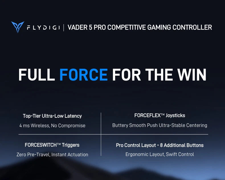 Flydigi Vader 5 Pro Wireless Gamepad FORCEFLEX Joysticks Top-Tier Ultra-Low Latency Gaming Controller For Switch/Android/iOS/PC