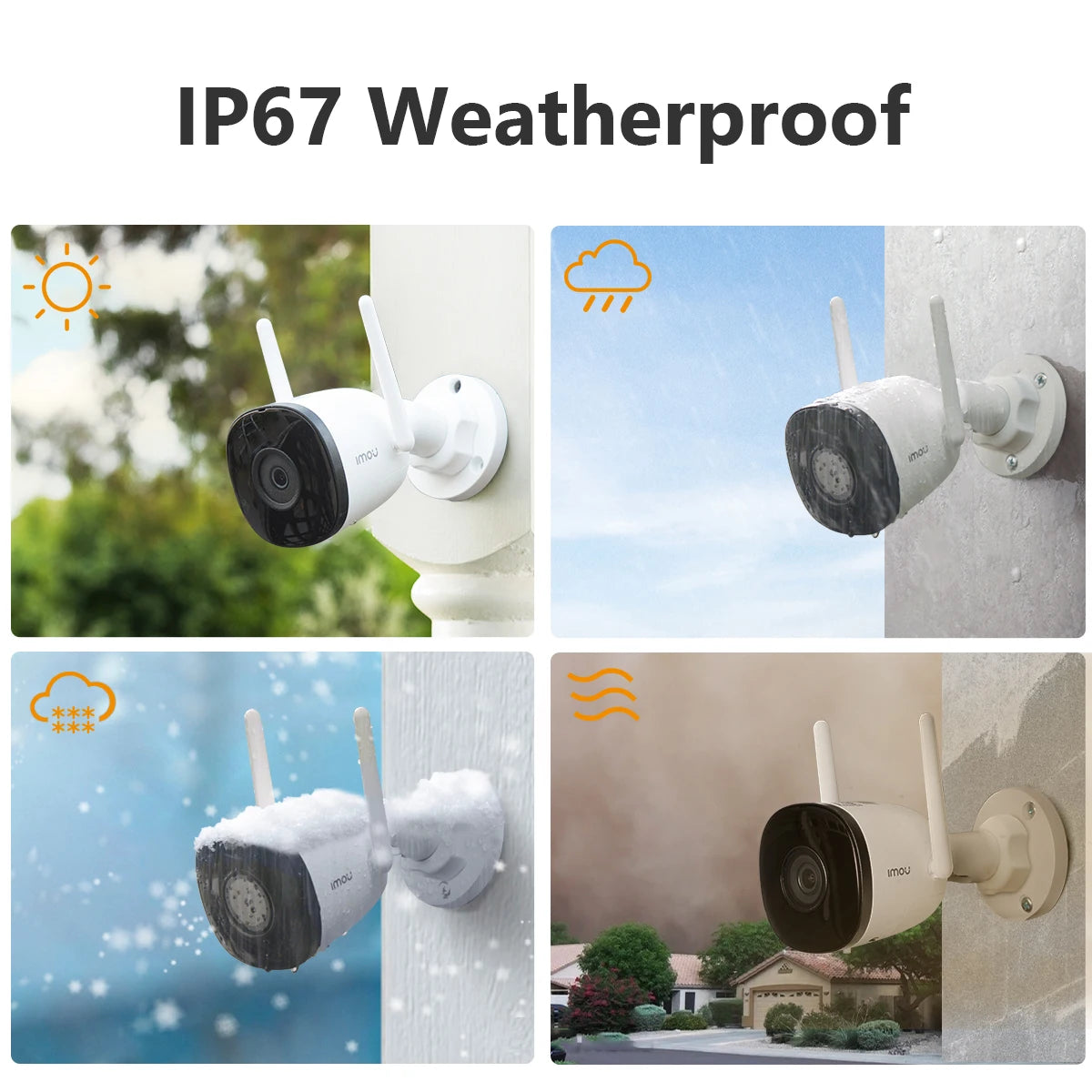IMOU 5MP Bullet 2C Wi-Fi Camera Dual Antenna Outdoor Night Vision IP67 Weatherproof Audio Recording AI Human Detect IPC-K3CP-5MP