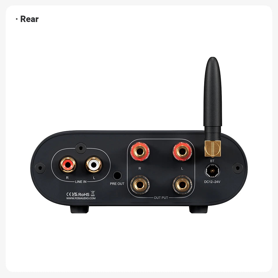Fosi Audio MC101 Bluetooth Stereo Amplifier Home Audio Mini Amp with VU Meter 2 Channel HiFi Receiver for Passive Speaker