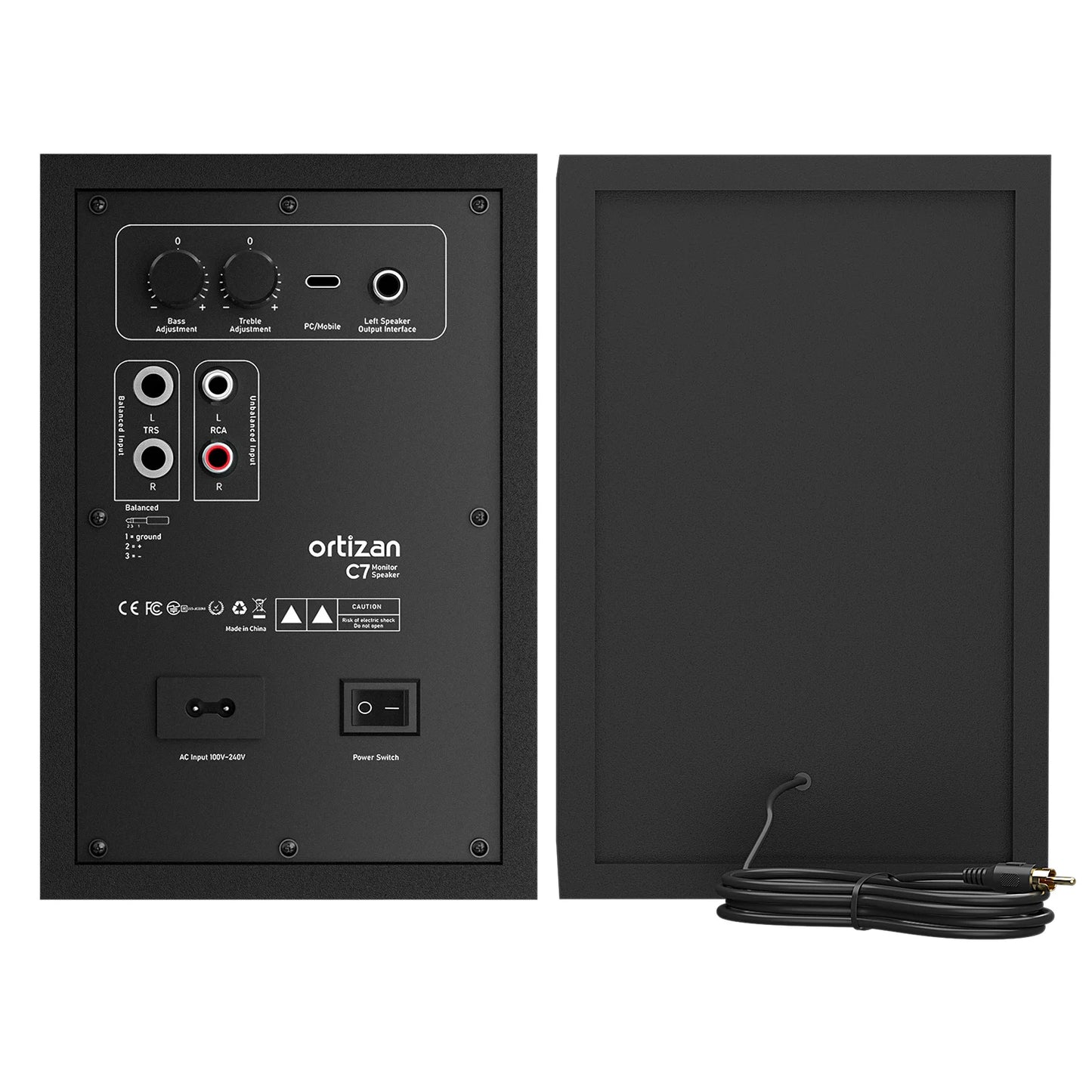 Ortizan C7 Dual-Mode 2.0 Studio Monitors, Active Monitor Speakers for Near Field Music Production, Bluetooth 5.3 Wireless