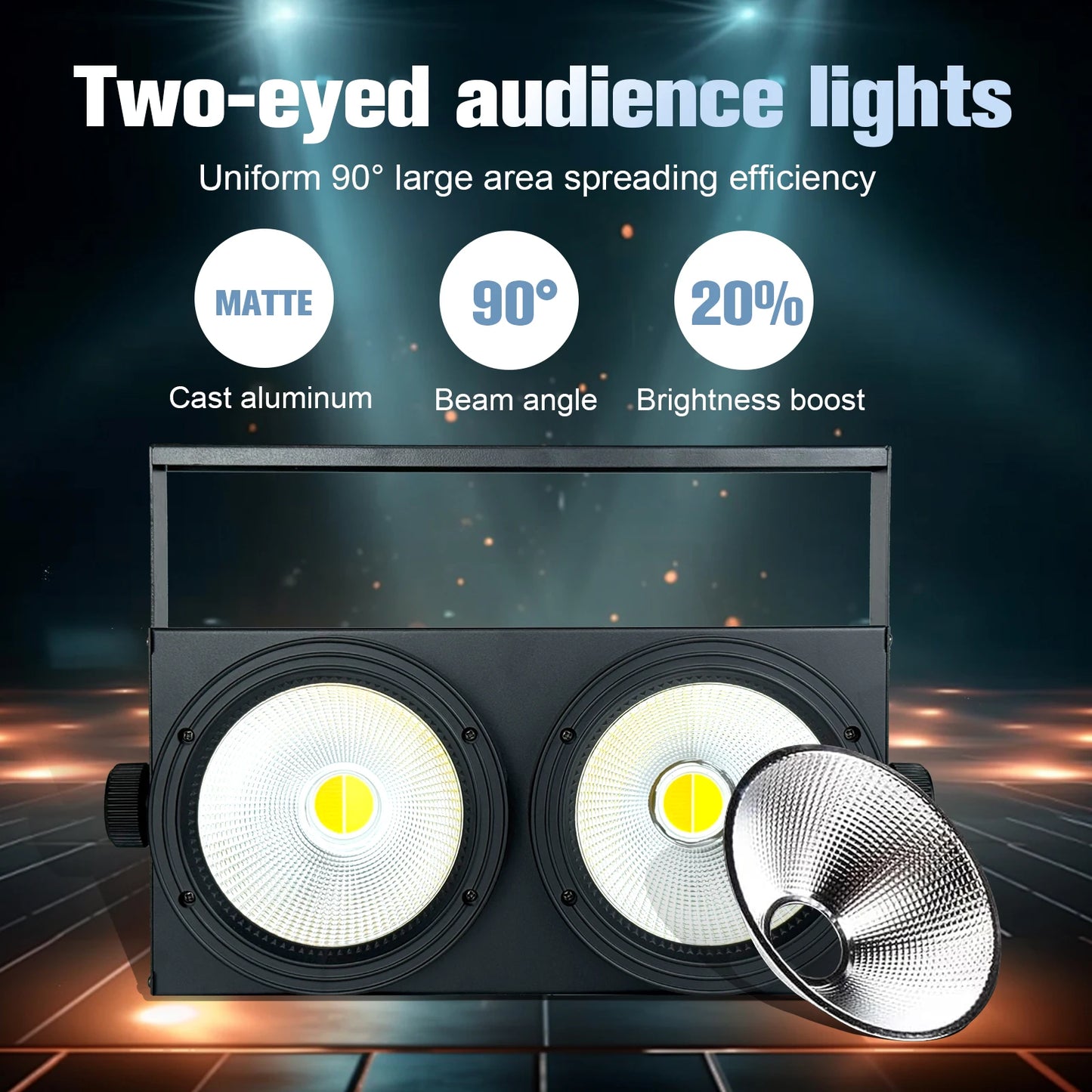 POLET 2 Eyes LED COB Blinder Light Cold White/Warm White 2in1 Control Optional Individually 2x100W Audience Stage Light Dmx512